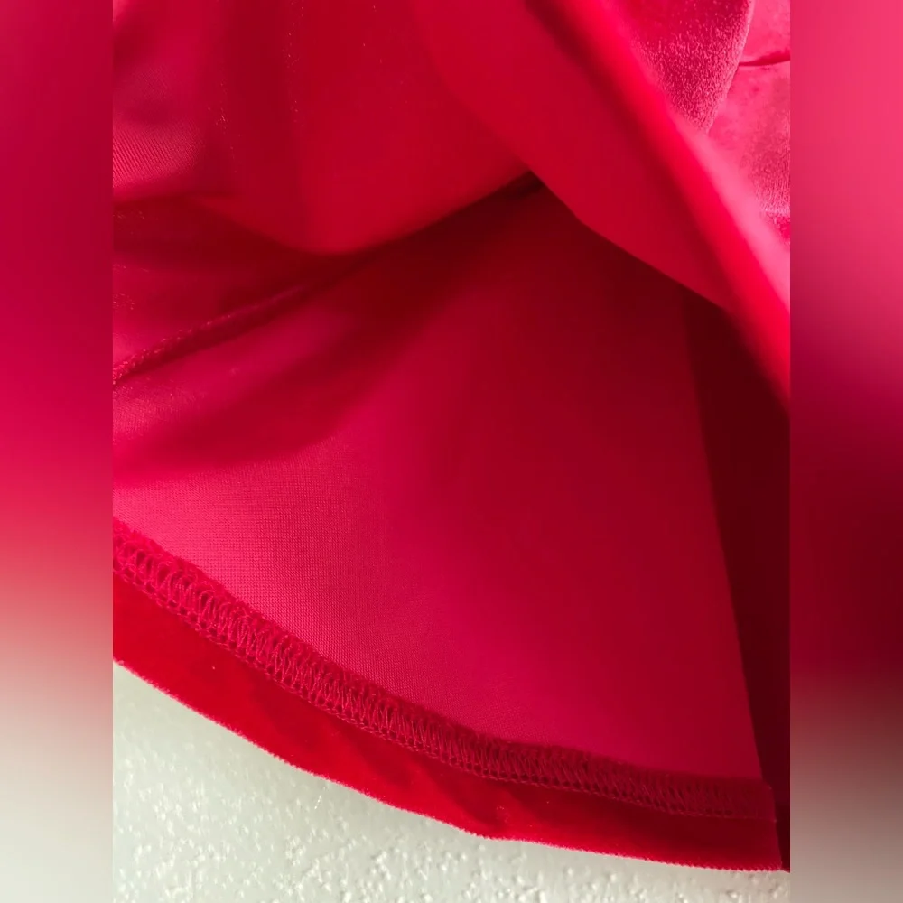 The Children's Place Red Velvet Long-Sleeve Skater Dress